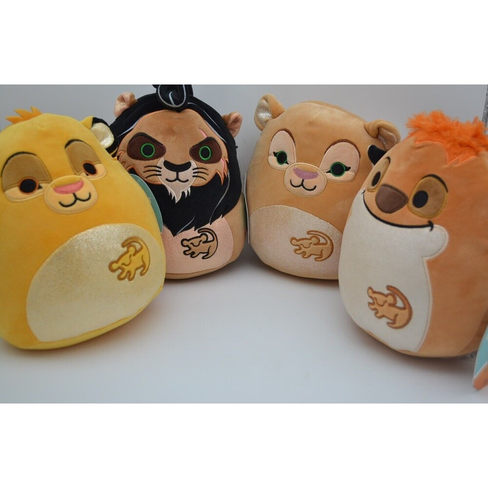 Lot of 4 Squishmallows: Lion King - Scar, Simba, Nala, and Timon 8" NWT Jazwares
